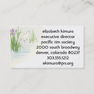 Vintage Visitenkarten für Krane im asiatischen Sti Visitenkarte