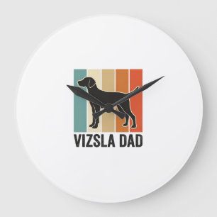 Vintage Vizsla Papa Hunde Liebhaber Shirt Design_1 Große Wanduhr