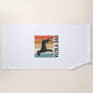 Vintage Vizsla Papa Hunde Liebhaber Shirt Design_1 Strandtuch