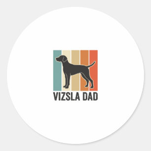 Vintage-Vizsla-Vater-Hundeliebhaber-Shirt-Design_1 Runder Aufkleber