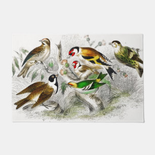 Vintage Vögel Alte Illustration - Tierkunst Fußmatte