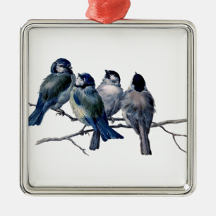 Vintage Vögel auf einem Ast Ornament Aus Metall