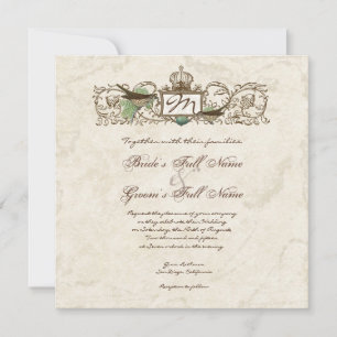 Vintage Vögel, Blaueier - Einladung zur Hochzeit