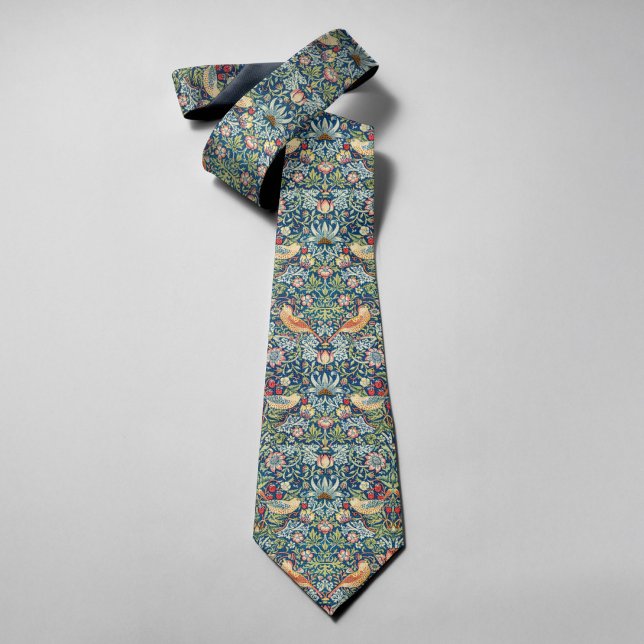 Vintage-Vogel-Blumen-Erdbeere-Weihnachtsmuster Krawatte (Von Creator hochgeladen)