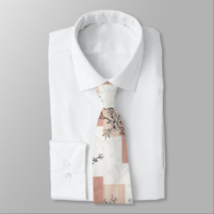 Vintage-Vogel-Blüten-Toile-Streifen (3) Krawatte