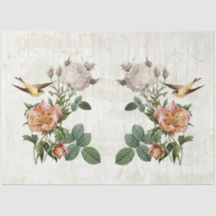 Vintage Vögel Botanische Blume Ephemera Decoupage Seidenpapier