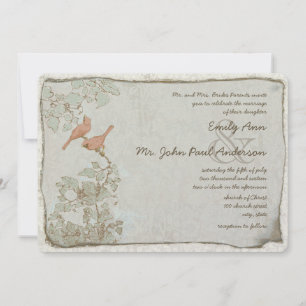 Vintage-Vogel-Damaskus-Hochzeitseinladungen Einladung