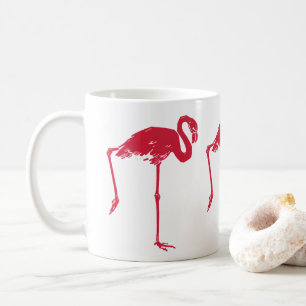 Vintage Vögel, ein rosa Flamingo mit einem Bein ho Kaffeetasse