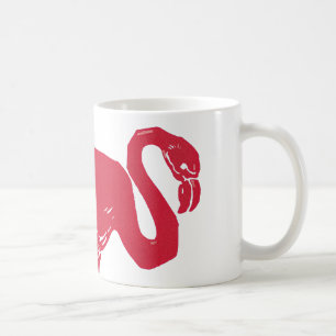 Vintage Vögel, ein rosa Flamingo mit einem Bein ho Kaffeetasse