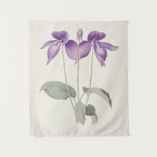 Vintage-Vogel-Fuß-Veilchen-Botanikdruck Blumen Wandteppich