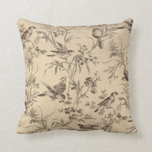 Vintage Vogel-Illustration Kissen