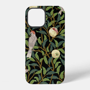 Vintage-Vögel im Laub mit Vögeln und Früchten Meer iPhone 12 Hülle