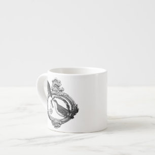 Vintage Vögel mit Herz-Anhänger Bekleidung und Ges Espressotasse