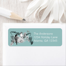 Vintage Vögel Musical Woodpeckers auf Labels