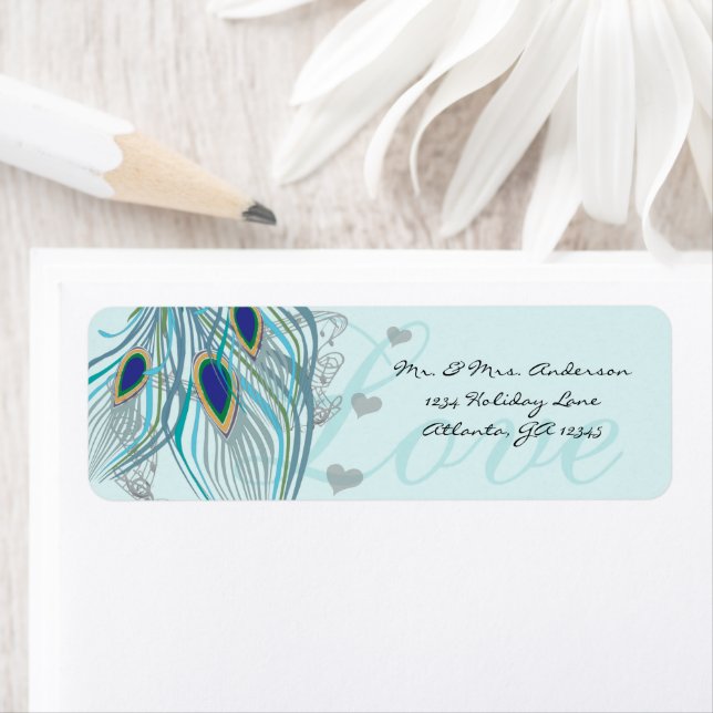 Vintage Vögel Musikalische Liebe Peacock Feather A (Insitu)