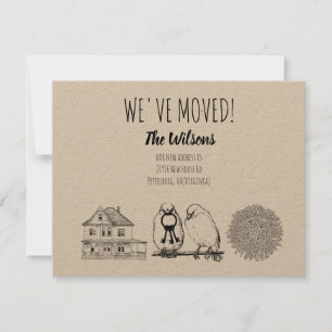 Vintage Vögel & Nest Rustikale Kraft Brown Einladung