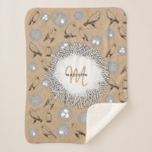 Vintage Vögel & Nest Rustikale Kraft Brown