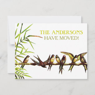 Vintage Vögel Neue Anschrift + Party zur häusliche Einladung