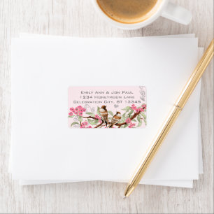 Vintage Vögel Rosa Kirschblossom UAWG Labels Adressaufkleber