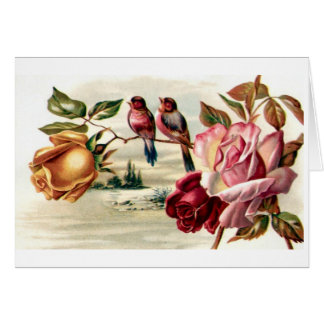 Vintage Vogel-Rosen Karte-Alle Gelegenheit