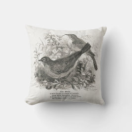 Vintage Vögel schmücken dieses Bauernkissen Kissen
