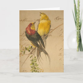 Vintage Vögel und größeres Papier, Muttertag Karte