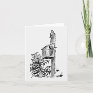 Vintage Vögel und Vogelschutzzettel Karte