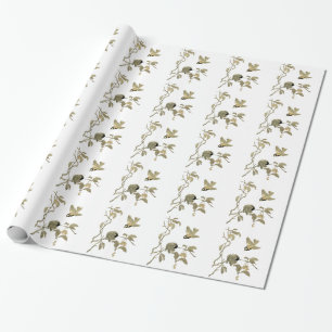 Vintage Vögel und Zweig Geschenkpapier