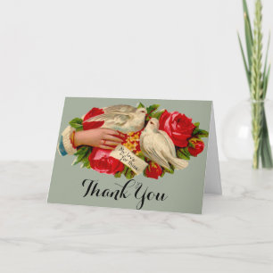 Vintage Vögel Viktorianische Liebe Taube Klassisch Dankeskarte