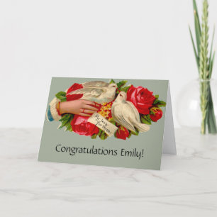 Vintage Vögel Viktorianische Liebe Taube Klassisch Karte