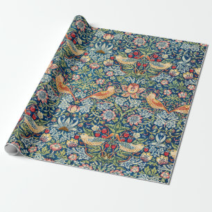 Vintage-Vogel-William-Morris-Blumenkunst Geschenkpapier