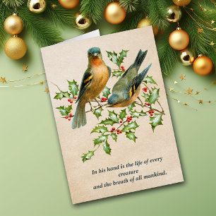 Vintage-Vogelbild Jedes Geschöpf Leben Weihnachten