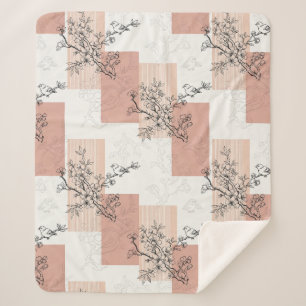 Vintage-Vogelblüten-Toile-Streifen (6) Sherpadecke