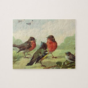 Vintage Vogeldarstellung Kunst Puzzle