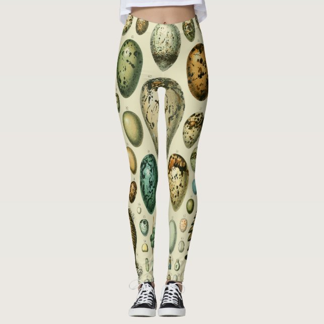 Vintage Vogeleier - Französisches Fischeier Art Leggings (Vorderseite)
