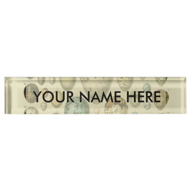 Vintage Vogeleier - Französisches Fischeier Art Namensplakette (Vorderseite)