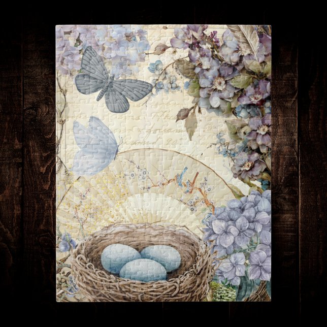 Vintage Vogeleier und Hydrangea der Nester Puzzle (Von Creator hochgeladen)
