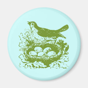 Vintage Vogeleier und Nest Magnet