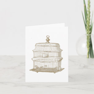 Vintage-Vogelkäfig...Notizkarte Karte