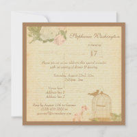 Vintage Vogelkäfig & Rosen 17. Geburtstag