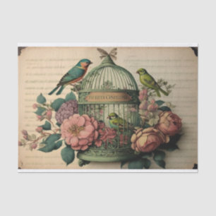 Vintage Vogelkäfig Seidenpapier