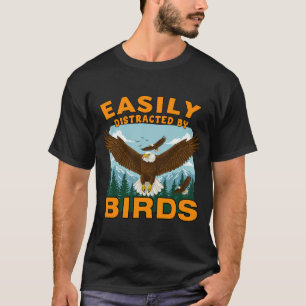 Vintage-Vogelliebhaber leicht ablenkbar lustig T-Shirt