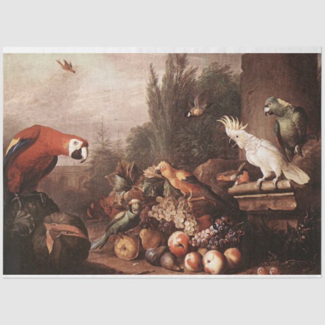 Vintage Vogelmalerei Dekoupage Tissue Paper Seidenpapier (Vorderseite)