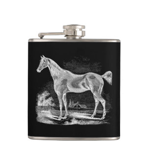 Vintage-Vollblutpferd-Reitsport individuell angepa Flachmann