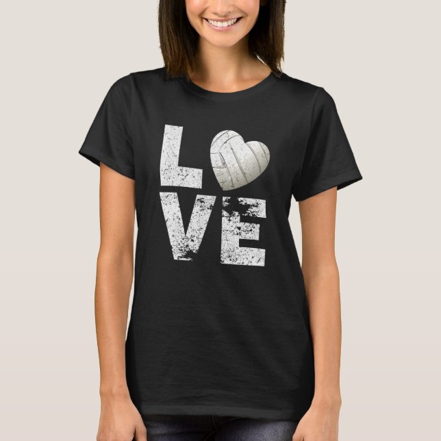 Vintage Volleyball - Herz I Liebe Volleyballmannsc T-Shirt (Vorderseite)