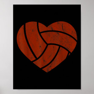 Vintage Volleyball Herzgeschenk Retro Player Valen Poster