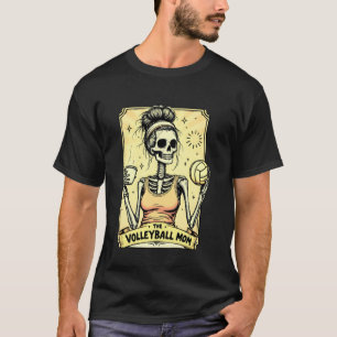 Vintage Volleyball-Mutter Skelett Frauen Karte Mot T-Shirt