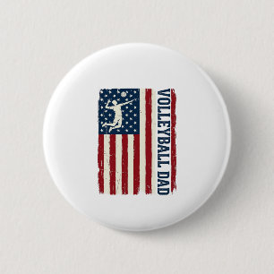 Vintage-Volleyball-Vater-patriotisches-Flag-Shirt- Button