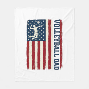 Vintage-Volleyball-Vater-patriotisches-Flag-Shirt- Fleecedecke