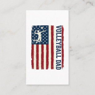 Vintage-Volleyball-Vater-patriotisches-Flag-Shirt- Visitenkarte